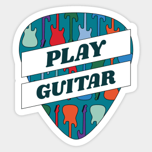 Play Guitar Guitar Pick Sticker